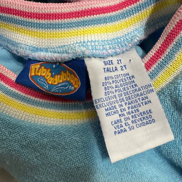 Rub A Dubbers Kids Blue 2T Terry Cloth Bath Time Swim Dress Pocket Vintage Baby‎ - Picture 2 of 8